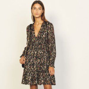 Sandro Lurex Chiffon Dress-  Size 38 (Medium)- NWOT Mended cut in back!